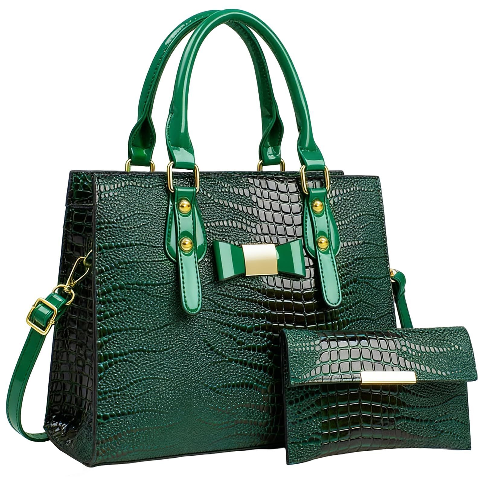 7632 2pcs Purses And Handbags  Shoulder Top Handle Bags Satchel Purses Bow